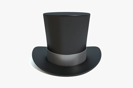 Preview: Classic Black Top Hat with Band