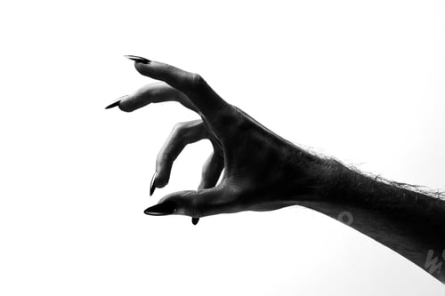 Preview: Black creepy halloween monster hand