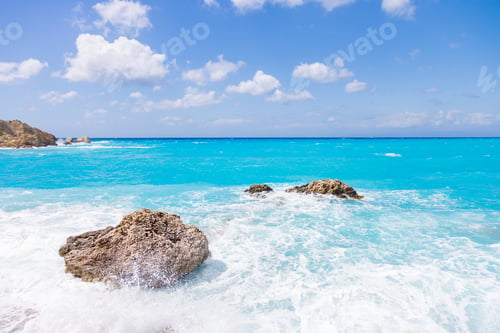 Preview: wild beach of the island of Lefkas in Greece