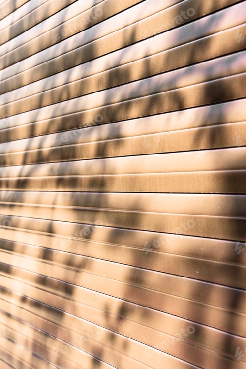 Abstract background with horizontal stripes and reflection of plants.