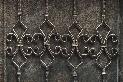 Preview: Ornate Metalwork Design On A Weathered Surface