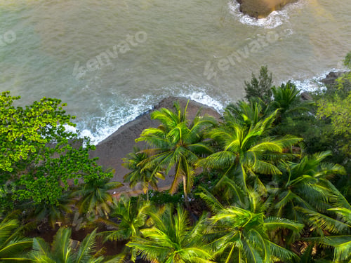 Preview: beautiful morning view panorama indonesia beach weather with sky colors and storm season