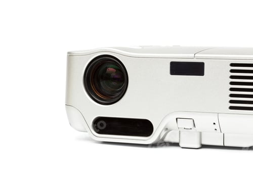 Preview: Projector multimedia silver colour on white background