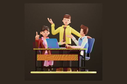 Preview: Cartoon business meeting characters scene