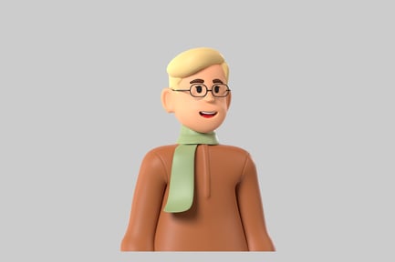 Preview: Cartoon man with glasses