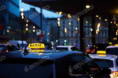Preview: Twilight Taxi Service in City Center During Rush Hour Traffic