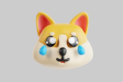 Preview: Crying cartoon dog head