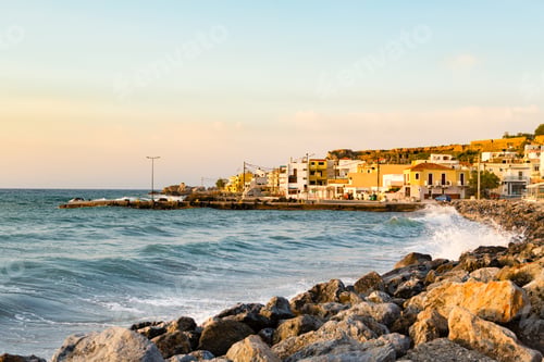 Preview: Inspirational beautiful sunrise in Greek town Paleochora