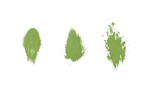 Preview: abstract brush painted ink stroke set on white paper sheet b