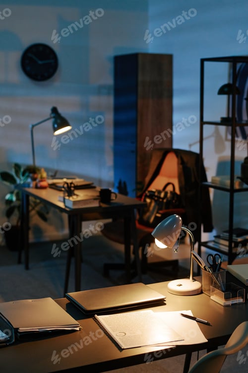 Preview: Office Workspace at Night