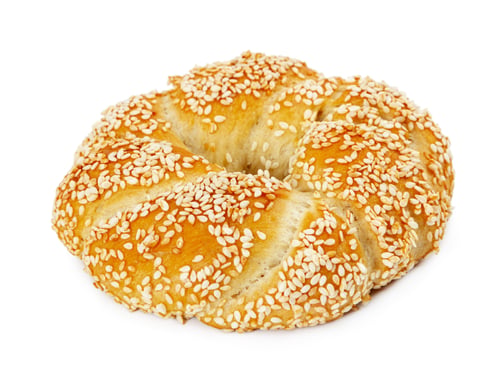 Preview: Turkish bagel simit with sesame seeds isolated on white