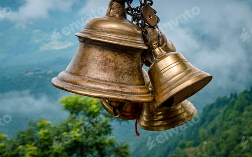 Preview: traditional ringing bell at Manakamana Temple, Nepal