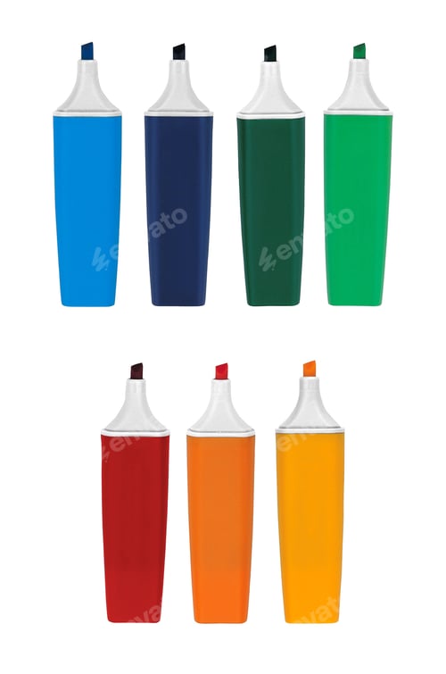 Preview: Colorful markers isolated