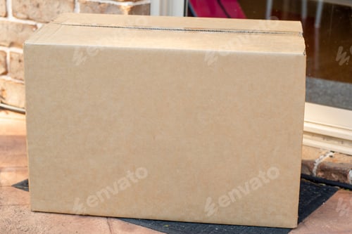 Preview: Parcel box delivery. Shipping. Online shopping. Copy space. Mockup