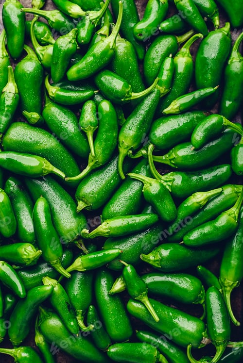 Preview: Background of Green Jalapeno Peppers