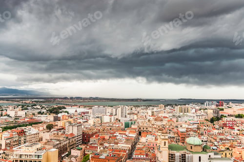 Preview: High angle view of Cagliari, Sardinia, Italy