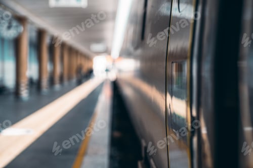 Vista previa: Suburban train on the platform