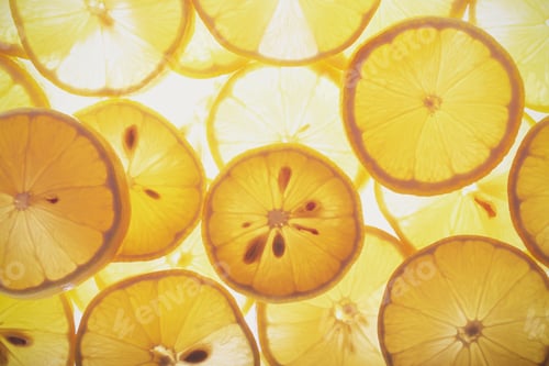 Preview: Lemons Lie Slices Lie On The Table Background Image
