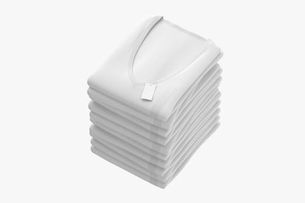 Preview: Folded White V-Neck T-Shirt Pile Stack