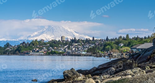 Preview: A View Of Mount Rainier And The Ruston Shoreline.