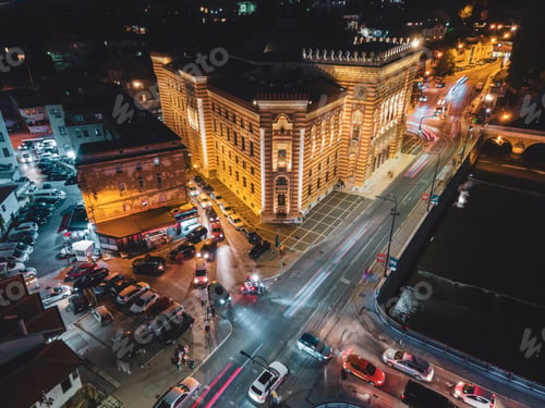 Preview: View of the historic center of Sarajevo, at night