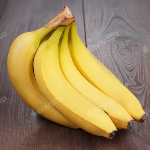 Preview: Fresh Bananas On The Brown Table