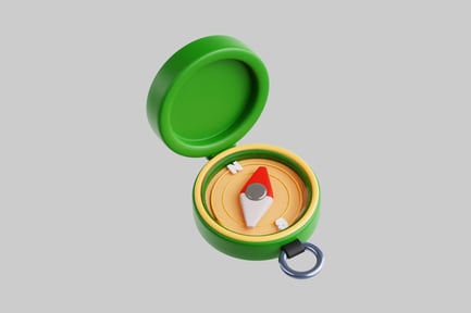 Preview: Open compass with adjustable settings and attachment ring