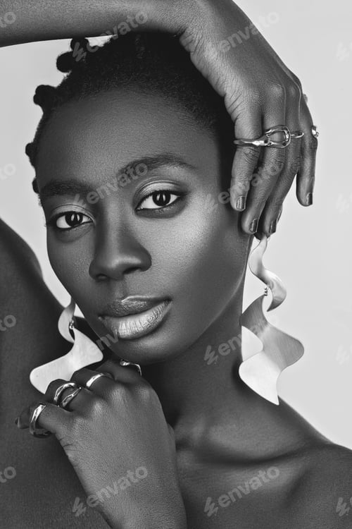 Preview: Beautiful black girl with big earrings