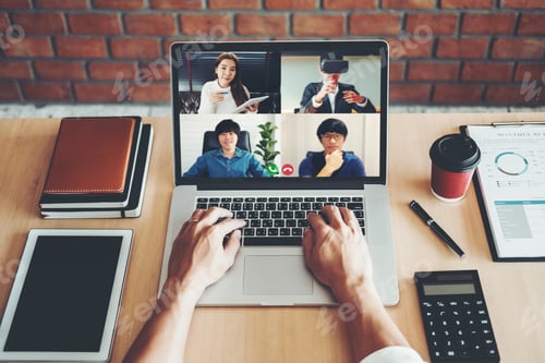 Preview: video conference online meeting with Asian team