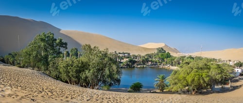 Preview: Panoramic view of Huacachina Oasis - Ica, Peru