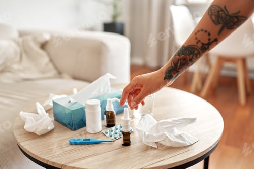Preview: A Contemporary Indoor Scene Showcasing Various Health and Wellness Products Specifically
