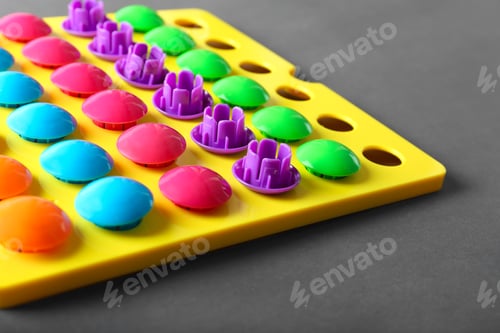 Preview: Multicolored mosaic on grey background
