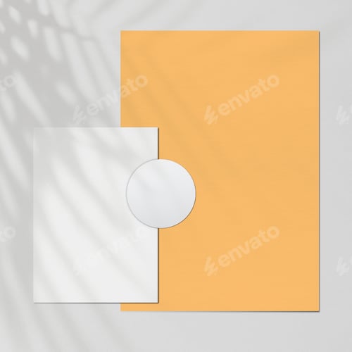 Preview: Colorful orange poster on the wall with design space