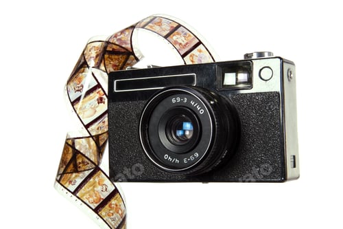 Preview: Old camera isolated on white background