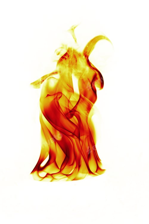 Preview: Fire flames on white background