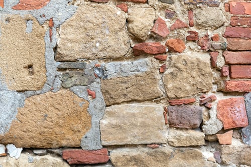 Preview: Old wall made of bricks and stones, background