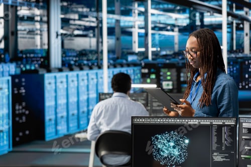 Preview: Data center engineer uses AI visualization tool on tablet