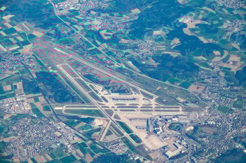 Preview: Aerial view of Zurich airport, Switzerland