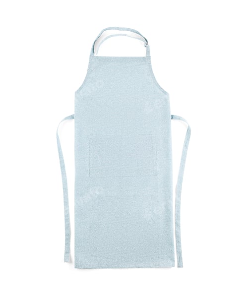 Preview: Light blue apron with pattern isolated on white, top view