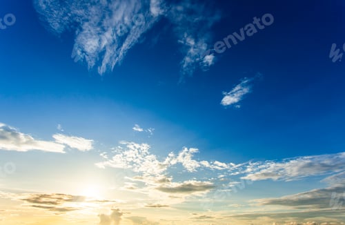 Preview: colorful dramatic sky with cloud at sunset.