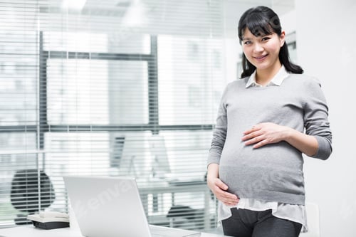 Preview: Pregnant businesswoman in office