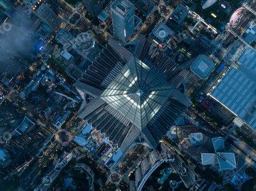 Preview: Shenzhen ,China - Circa 2022: Aerial view of landsccape in Shenzhen city, China
