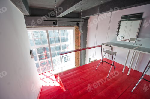Preview: Two-storey dressing room in the loft space of the photo Studio. 10.11.2019 USA, New York