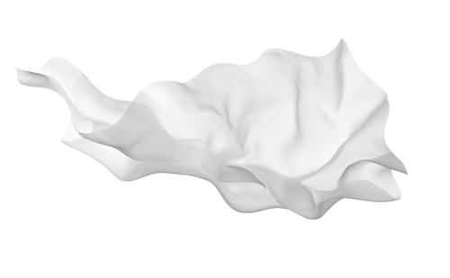 Preview: Abstract White Fabric Floating on White Background