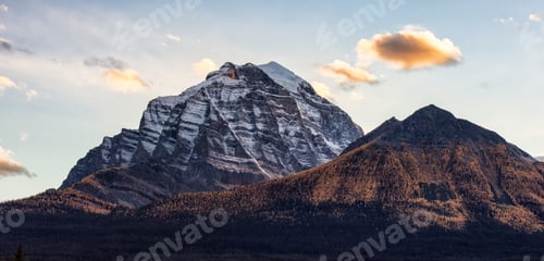 Preview: Canadian Rocky Mountain Landscape. Fall Season Sunset Sky