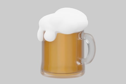 Preview: Frothy beer mug cartoon style