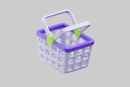 Preview: Cartoon shopping basket, retail asset