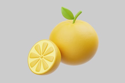 Preview: Juicy lemon with half slice