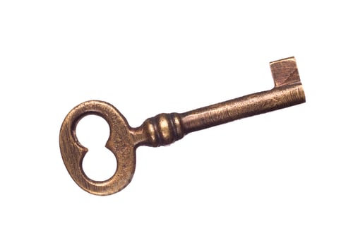Preview: Isolated brass skeleton key
