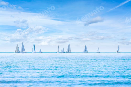 Preview: Sailing boat yacht regatta race on sea or ocean water